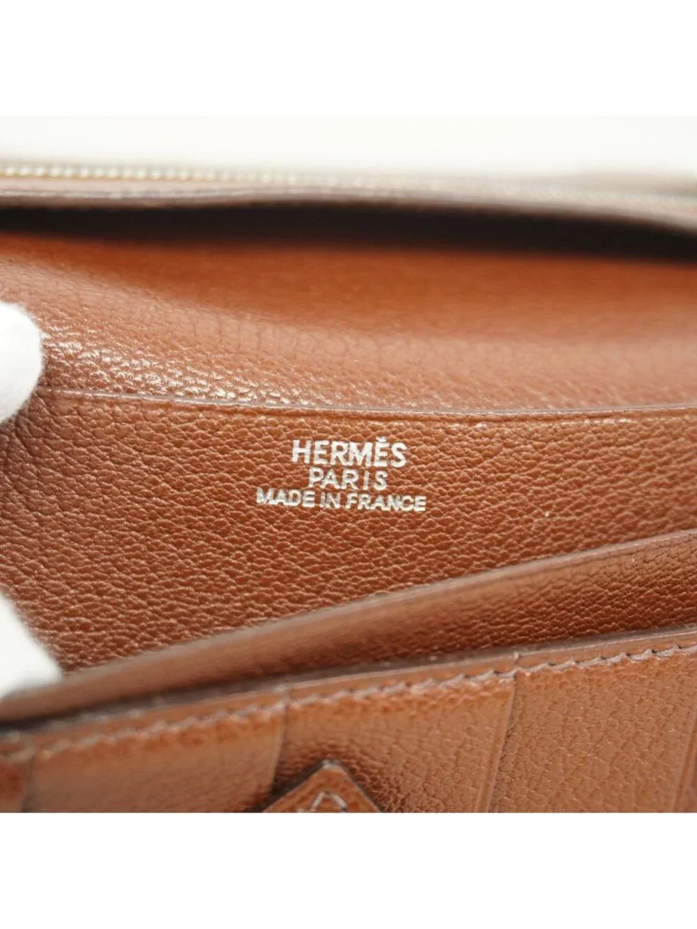 Hermes Wallet Bearn Chevre Mysore Brown Silver